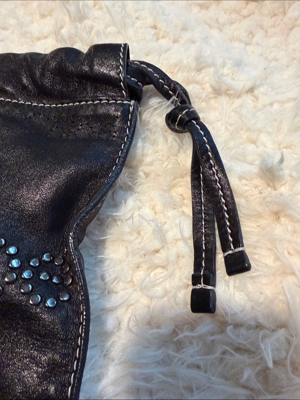 Chloe Patsy Studded Leather Drawstring Sack Shoulder Bag - Picture 13 of 14